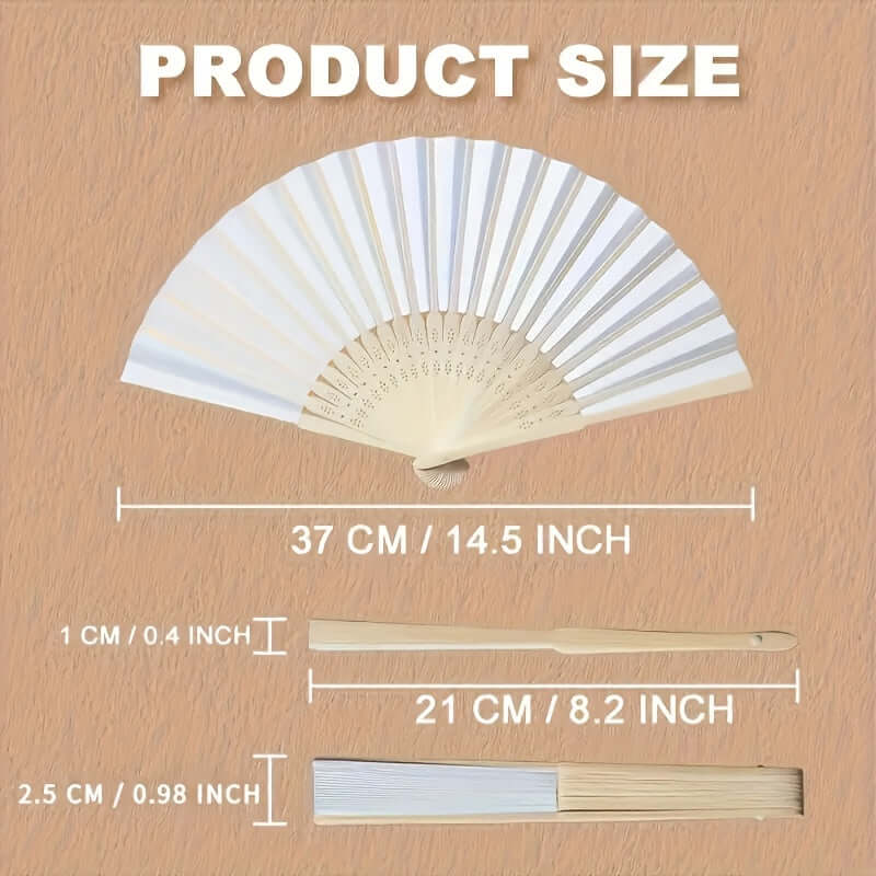 Custom Silk Hand Fans – 30 Pieces Elegant Favors Party Supplies Luxurious Weddings