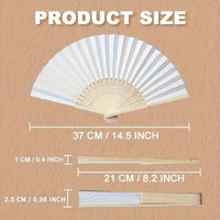Custom Silk Hand Fans – 30 Pieces Elegant Favors Party Supplies Luxurious Weddings