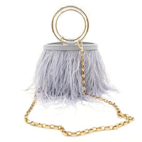 portable chain bag imported ostrich feather Handbags Luxurious Weddings