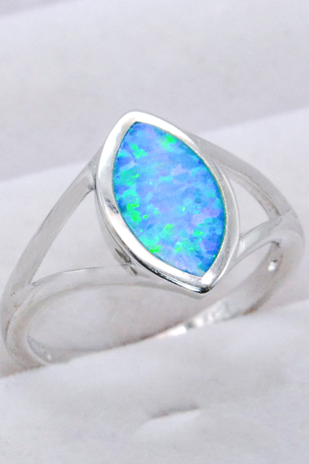 925 Sterling Silver Split Shank Opal Ring women's rings Luxurious Weddings