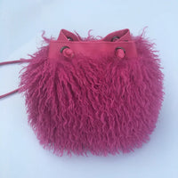 Long Fur Wool Bucket Bag Handbags Luxurious Weddings