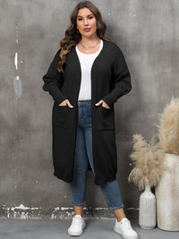 Plus Size Long Sleeve Pocketed Cardigan Plus size Luxurious Weddings
