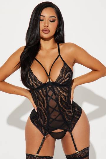 Lace 2 Piece Garter Set - Black Lingerie & Sleepwear Luxurious Weddings