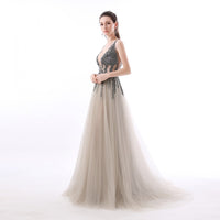 Natalie Side Split Backless Gown Luxurious Weddings