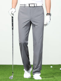 Men's loose fit pants in gray, made from breathable material, perfect for golf and casual wear.