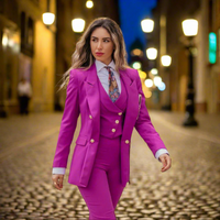 Pink Women's Suit Custom Made Long Sleeve