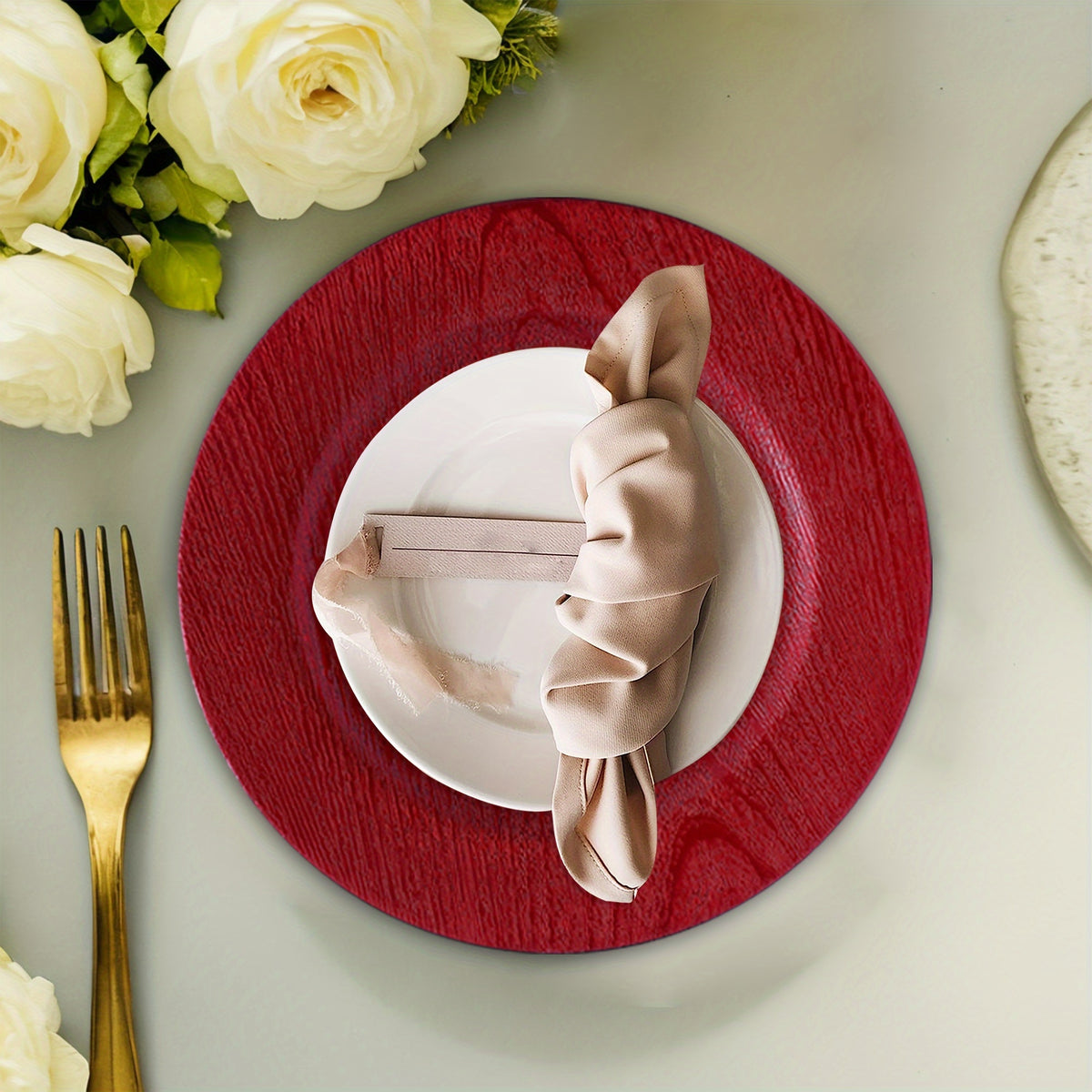 40pcs Elegant Round Plastic Charger Plates Tableware Luxurious Weddings