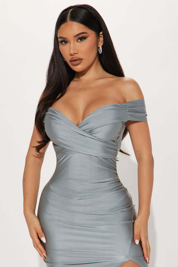 Into The Night Maxi Dress - Silver Bridesmaid Dresses Luxurious Weddings