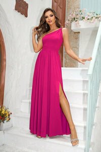 One-Shoulder Split Maxi Dress Bridesmaid Dresses Luxurious Weddings