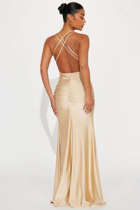 Gabriella Backless Gown - Champagne Bridesmaid Dresses Luxurious Weddings