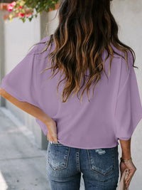 Full Size Ruched Three-Quarter Sleeve Blouse Plus Size Blouse Luxurious Weddings