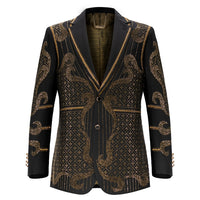 BAROCCO Men's Duke Rhinestone Design Blazer | Black/Gold Men's Blazer Luxurious Weddings