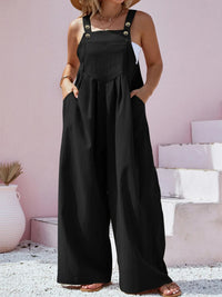 Plus Size Square Neck Wide Leg Overalls Plus size Luxurious Weddings