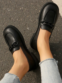 Chain Detail Leather Loafers Flats Luxurious Weddings