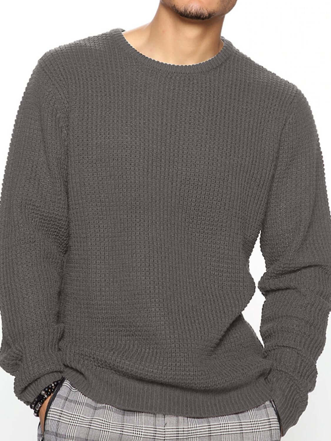 Men's Full Size Round Neck Long Sleeve Sweater Plus Size mens sweatshirts Luxurious Weddings