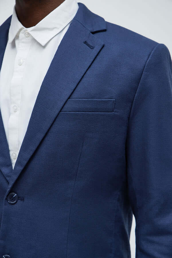 Elevate Your Style with the Travis Solid Texture Blazer Men's Blazer Luxurious Weddings