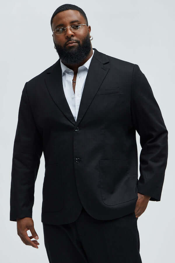 Travis Solid Texture Blazer - Black Men's Blazer Luxurious Weddings