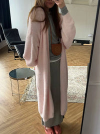 Fuzzy Open Front Solid Color Cardigan Cardigans Luxurious Weddings