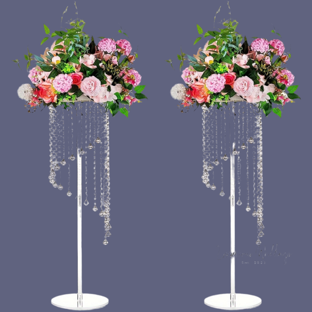 Acrylic Vase Stands - Elegant Wedding Centerpieces - 2 Pcs