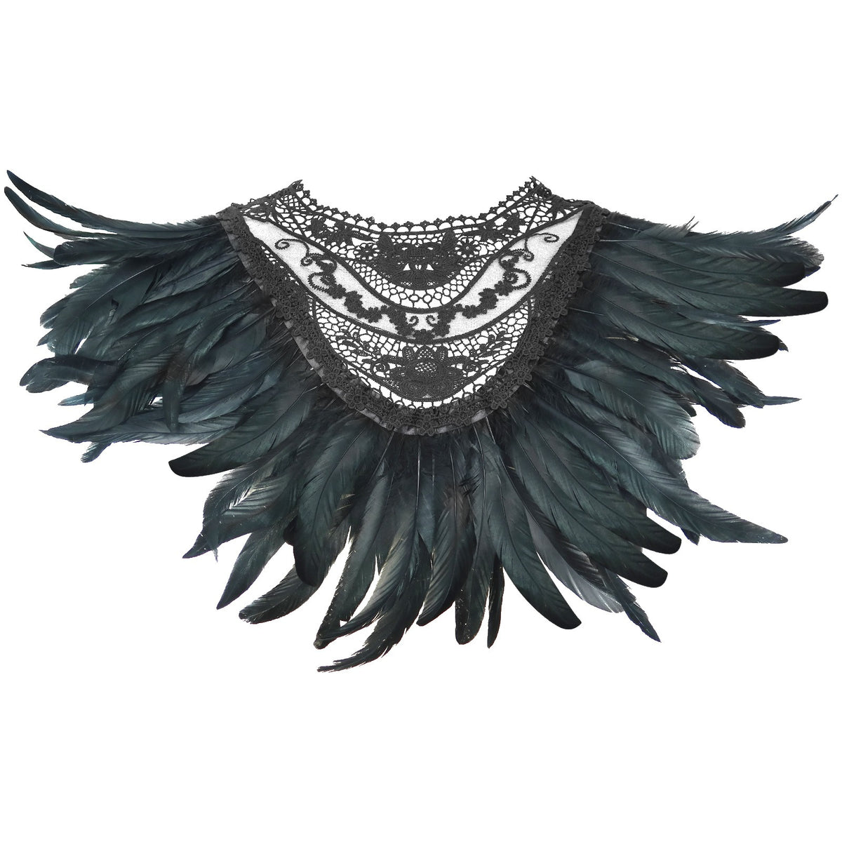 Feather shawl gothic cosplay ball accessories Luxurious Weddings