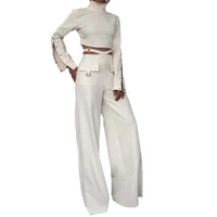 High neck loose wide leg set Suits & Sets Luxurious Weddings