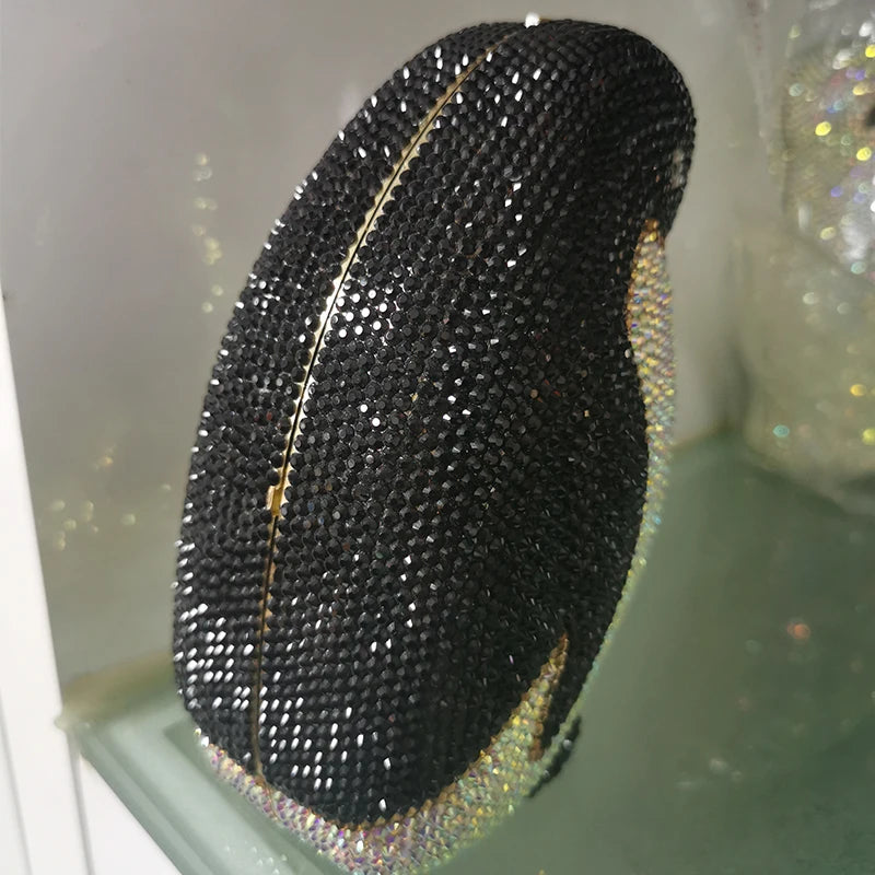 Designer Black Diamond Penguin Crystal Bag Handbags Luxurious Weddings