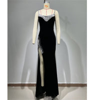 Tubeless Rhinestones Long Evening Dress Ball Gown Luxurious Weddings