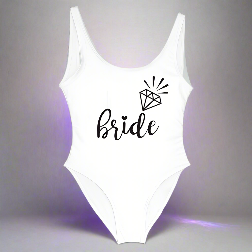 Bachelorette Party One Piece Swimsuit Bride Squad