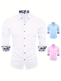 Men's Long Sleeve Tuxedo Shirt for Spring & Autumn Luxurious Weddings