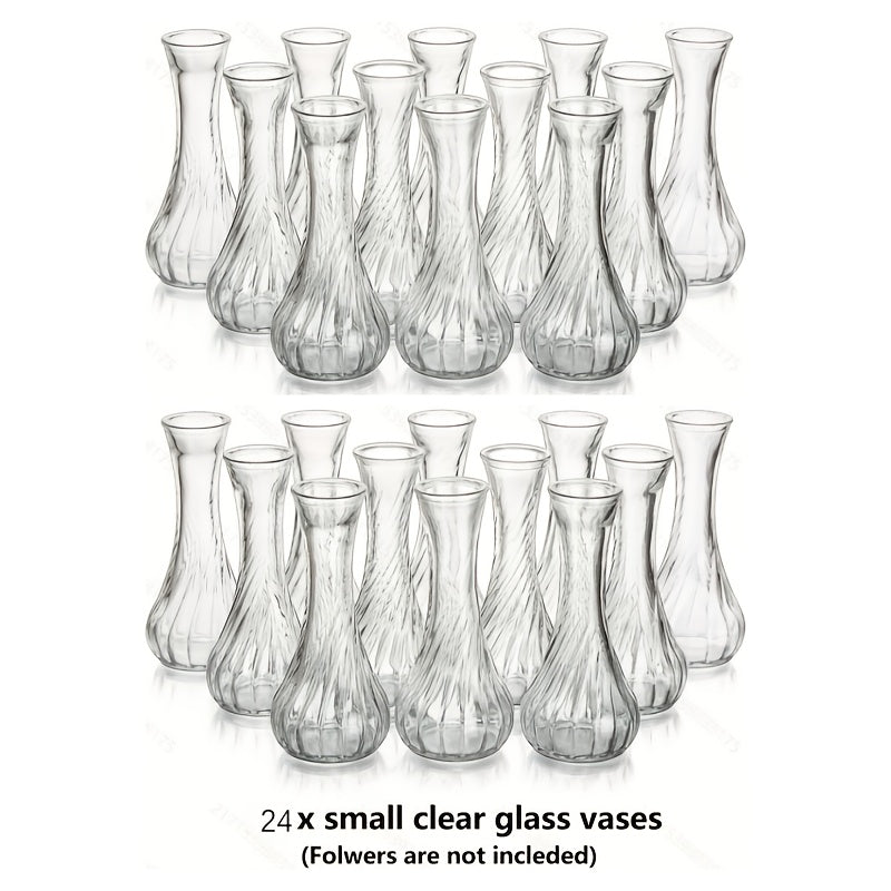 Set of 24 Vintage Mini Glass Bud Vases vases Luxurious Weddings