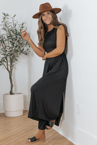 Black Open Back Wide Leg Jumpsuit Bottoms/Jumpsuits & Rompers Luxurious Weddings