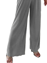 Full Size Elastic Waist Wide Leg Pants Plus Size Pants Luxurious Weddings