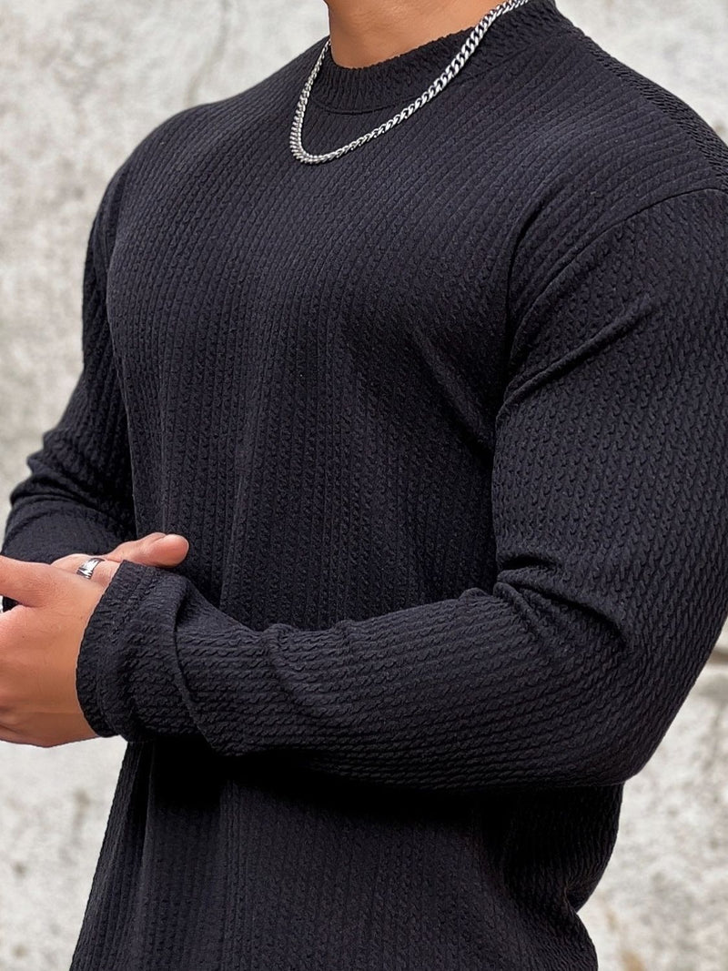 Men's Plus Size Round Neck Long Sleeve T-Shirt Tshirts Luxurious Weddings
