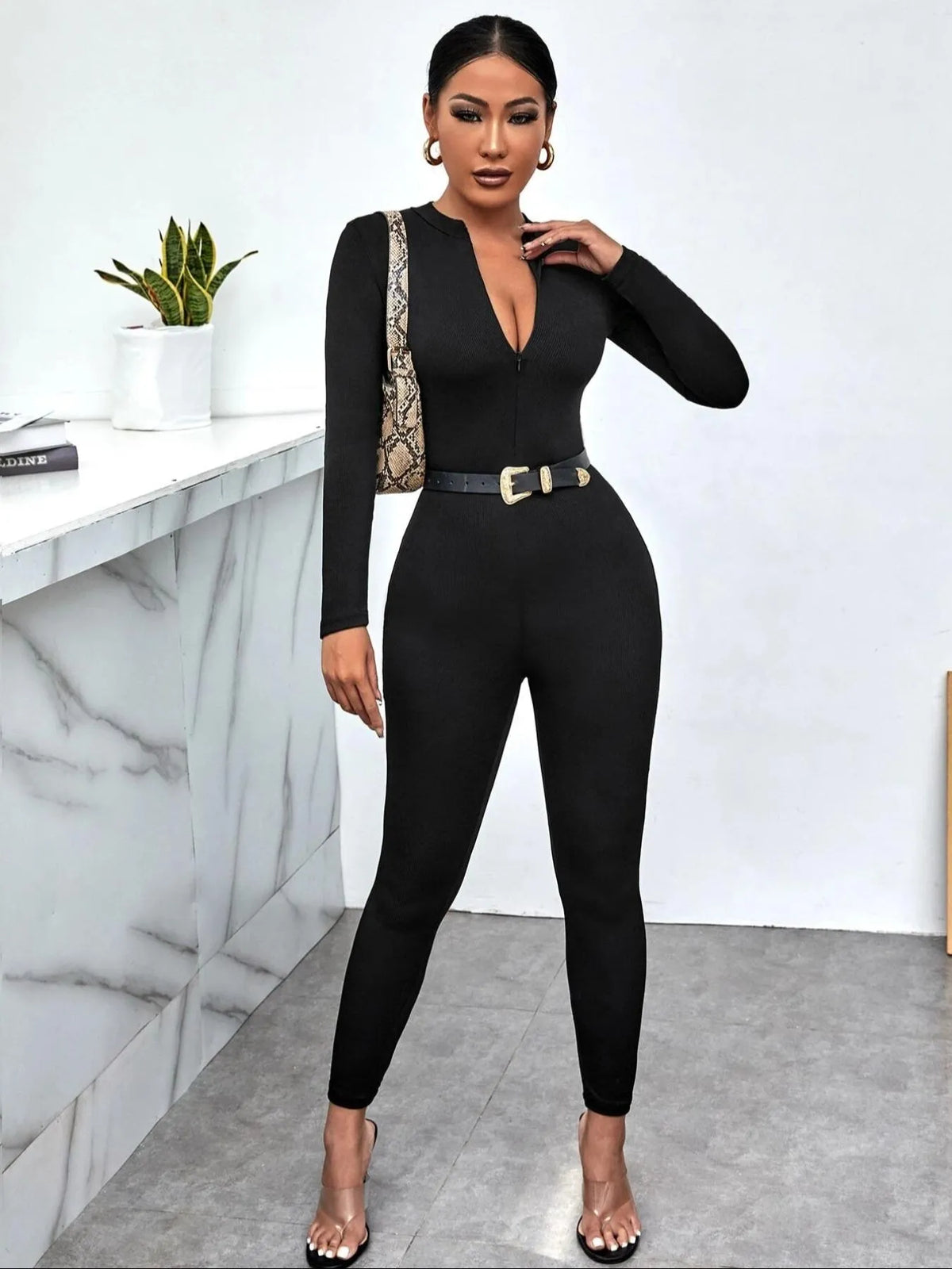 Long Sleeve Bodycon Jumpsuit Jumpsuits Luxurious Weddings