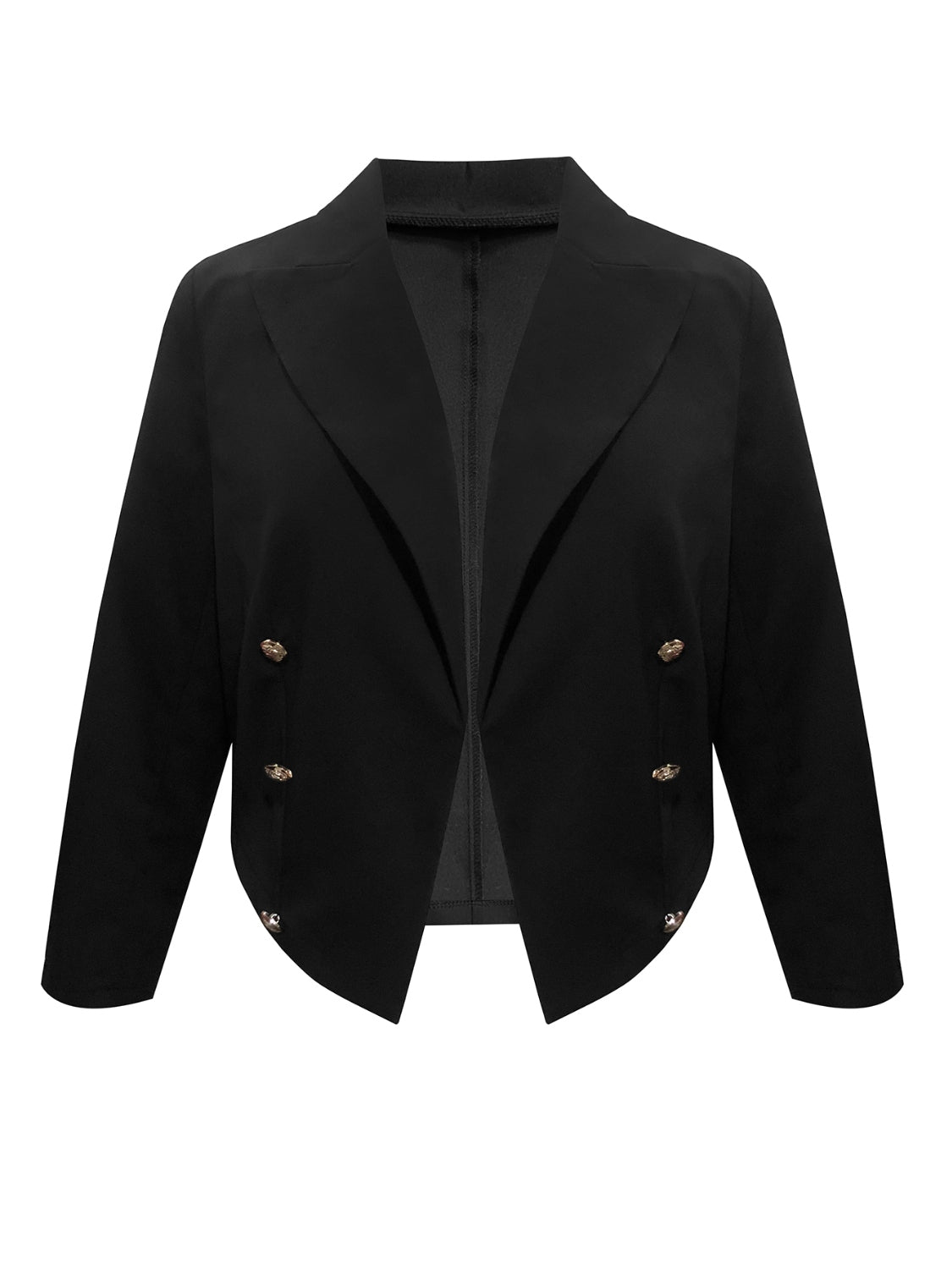 Plus Size Buttoned Lapel Collar Long Sleeve Blazer Blazer Luxurious Weddings