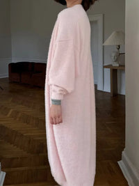 Fuzzy Open Front Solid Color Cardigan Cardigans Luxurious Weddings