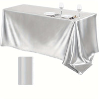 Elegant Golden Satin Tablecloth Overlay - 102 x 58\" Tablecloth Luxurious Weddings
