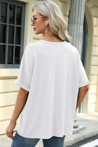 Round Neck Half Sleeve T-Shirt Tops/Blouses & Shirts Luxurious Weddings