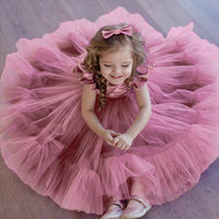 Mesh Poncho Princess Dress Children's Dress Luxurious Weddings