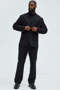 Travis Solid Texture Blazer - Black Men's Blazer Luxurious Weddings