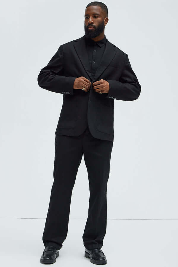 Travis Solid Texture Blazer - Black Men's Blazer Luxurious Weddings