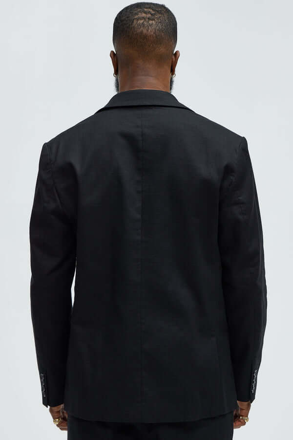 Travis Solid Texture Blazer - Black Men's Blazer Luxurious Weddings