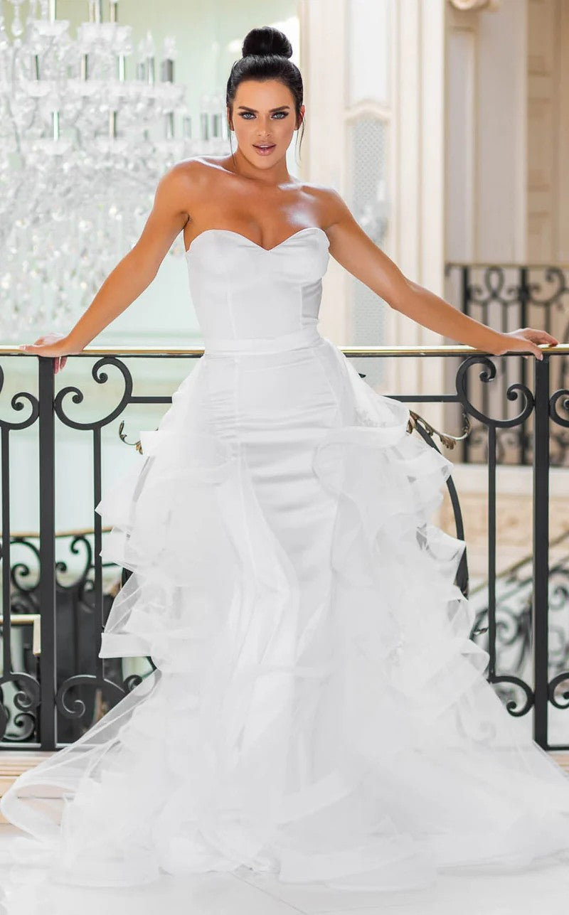 Long Layered Wedding Dress Wedding gown Luxurious Weddings