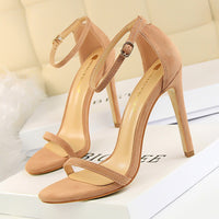 High-heeled suede open-toe pumps shoes Luxurious Weddings