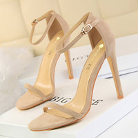 High-heeled suede open-toe pumps shoes Luxurious Weddings