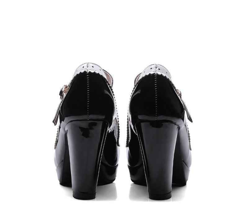 Lolita bow single shoes high heels 0