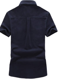 Men's Plus Size Embroidered Collared Neck Short Sleeve Shirt Men’s shirts Luxurious Weddings