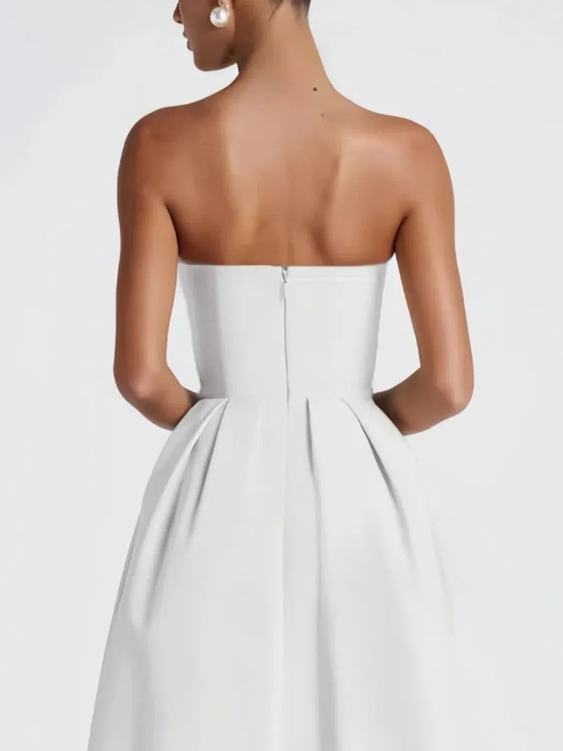 Solid Color Tube Midi Dress Summer Dress Luxurious Weddings