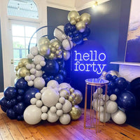 122pcs Dark Blue Gold Balloon Arch Garland Set Luxurious Weddings