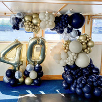 122pcs Dark Blue Gold Balloon Arch Garland Set Luxurious Weddings